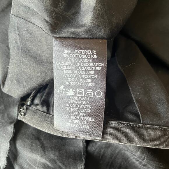 Vintage Y2K Black Geometric Silk Cotton Maxi Skirt Size 10 Medium - Picture 6 of 6